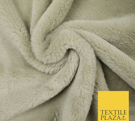 Luxury Super Soft STONE BEIGE Plush Suede Backed Short Pile Faux Fur Fabric 6015