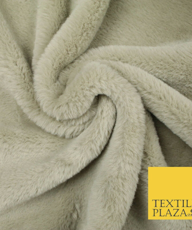 Luxury Super Soft STONE BEIGE Plush Suede Backed Short Pile Faux Fur Fabric 6015