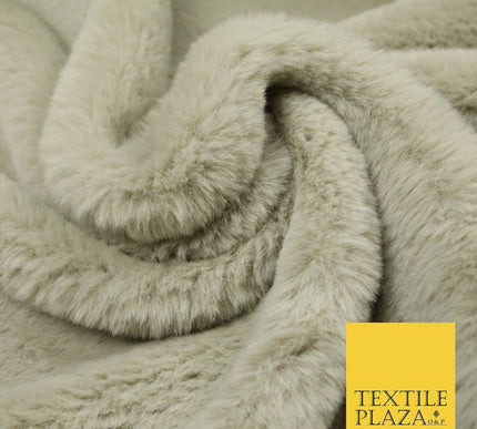 Luxury Super Soft STONE BEIGE Plush Suede Backed Short Pile Faux Fur Fabric 6015