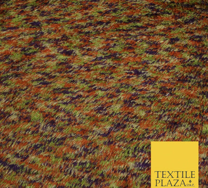 Super Soft Rust Green Purple Multicolour Autumnal Cuddle Fleece Fabric 60" 5735