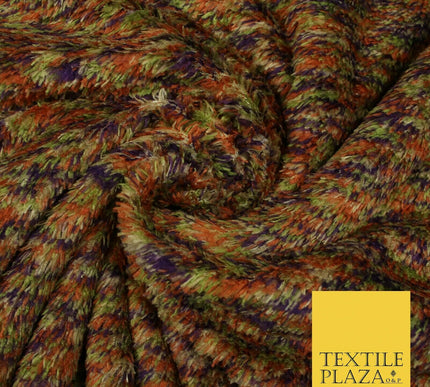 Super Soft Rust Green Purple Multicolour Autumnal Cuddle Fleece Fabric 60" 5735