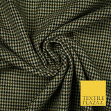 Beige Mini Dogtooth Houndstooth Polyester Viscose Fabric 58" Craft Dress 5737