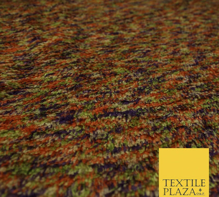 Super Soft Rust Green Purple Multicolour Autumnal Cuddle Fleece Fabric 60" 5735