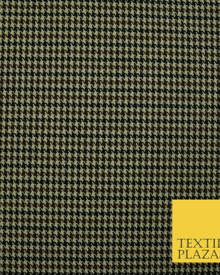 Beige Mini Dogtooth Houndstooth Polyester Viscose Fabric 58" Craft Dress 5737