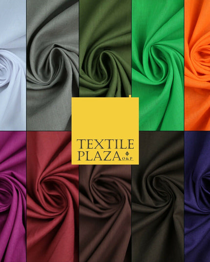 PREMIUM LAWN 100% PURE COTTON VOILE PLAIN SOFT FABRIC DRESS CRAFT MATERIAL 58"