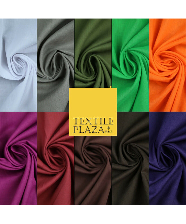 PREMIUM LAWN 100% PURE COTTON VOILE PLAIN SOFT FABRIC DRESS CRAFT MATERIAL 58"