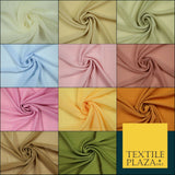 OVER 25 COLOURS - Premium Plain Dyed Crinkle Chiffon Yoryu 75D Dress Fabric 58″