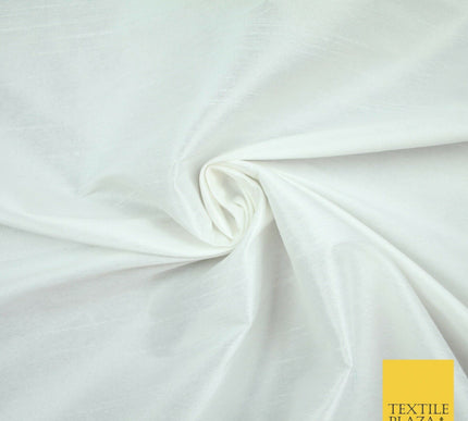 OVER 10 COLOURS Plain Dyed Faux Dupion Raw Silk 100% Polyester Dress Fabric 56"