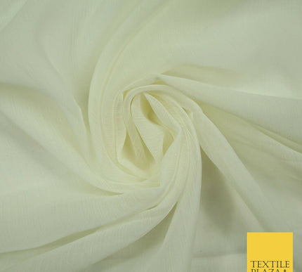 OVER 25 COLOURS - Premium Plain Dyed Crinkle Chiffon Yoryu 75D Dress Fabric 58″