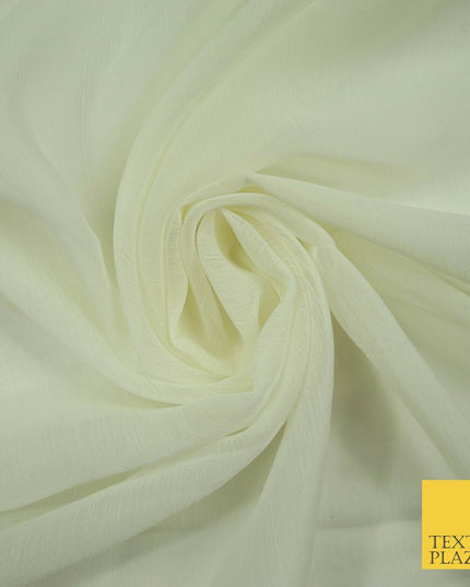 OVER 25 COLOURS - Premium Plain Dyed Crinkle Chiffon Yoryu 75D Dress Fabric 58″