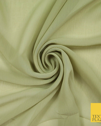 OVER 25 COLOURS - Premium Plain Dyed Crinkle Chiffon Yoryu 75D Dress Fabric 58″