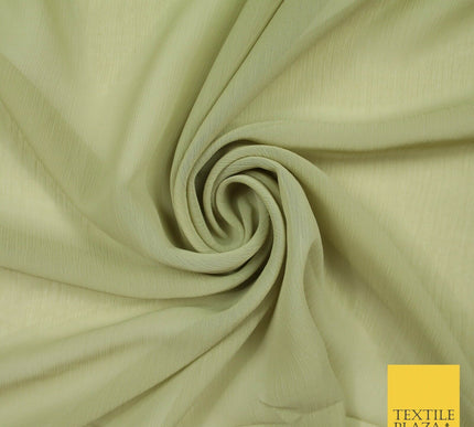 OVER 25 COLOURS - Premium Plain Dyed Crinkle Chiffon Yoryu 75D Dress Fabric 58″