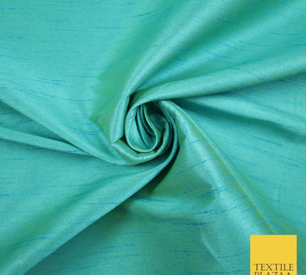 OVER 10 COLOURS Plain Dyed Faux Dupion Raw Silk 100% Polyester Dress Fabric 56"