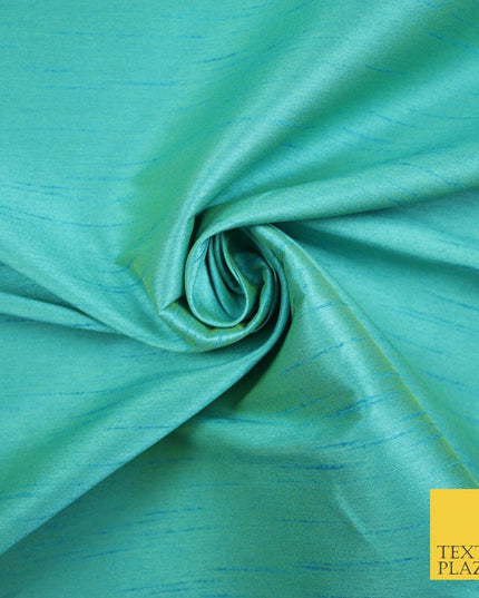 OVER 10 COLOURS Plain Dyed Faux Dupion Raw Silk 100% Polyester Dress Fabric 56"