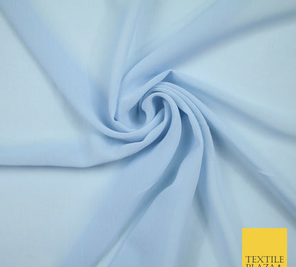 OVER 25 COLOURS - Premium Plain Dyed Crinkle Chiffon Yoryu 75D Dress Fabric 58″