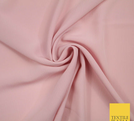 OVER 25 COLOURS - Premium Plain Dyed Crinkle Chiffon Yoryu 75D Dress Fabric 58″