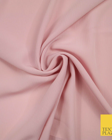 OVER 25 COLOURS - Premium Plain Dyed Crinkle Chiffon Yoryu 75D Dress Fabric 58″