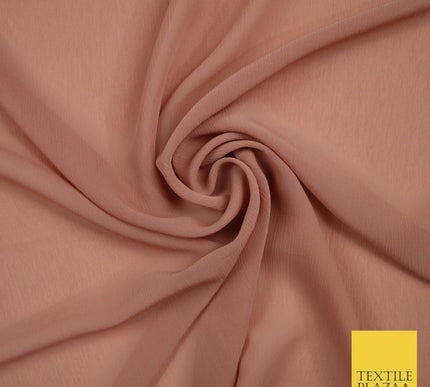 OVER 25 COLOURS - Premium Plain Dyed Crinkle Chiffon Yoryu 75D Dress Fabric 58″