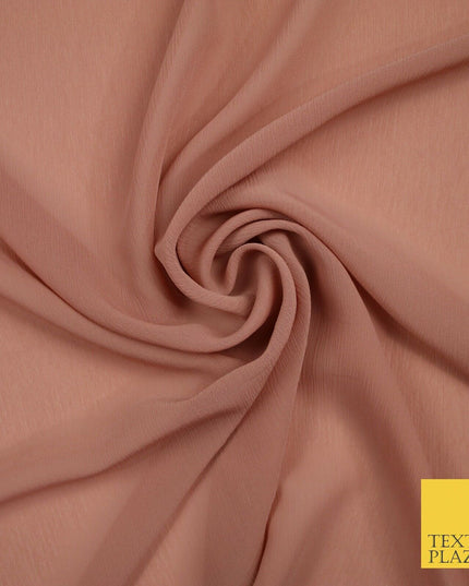 OVER 25 COLOURS - Premium Plain Dyed Crinkle Chiffon Yoryu 75D Dress Fabric 58″