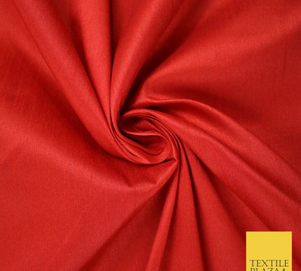 OVER 10 COLOURS Plain Dyed Faux Dupion Raw Silk 100% Polyester Dress Fabric 56"