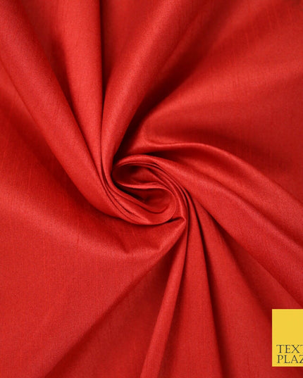 OVER 10 COLOURS Plain Dyed Faux Dupion Raw Silk 100% Polyester Dress Fabric 56"