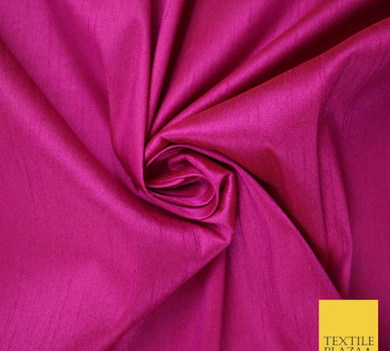 OVER 10 COLOURS Plain Dyed Faux Dupion Raw Silk 100% Polyester Dress Fabric 56"