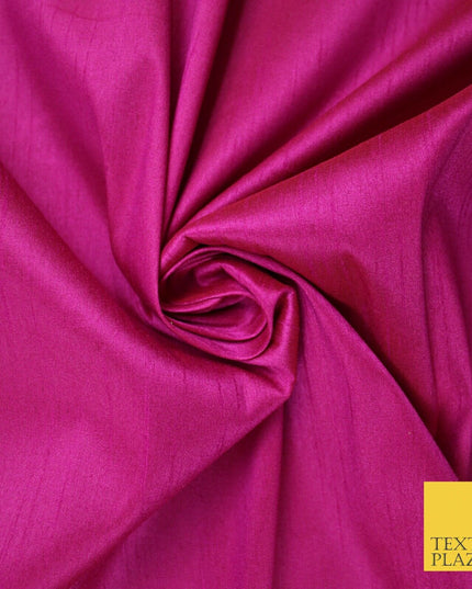 OVER 10 COLOURS Plain Dyed Faux Dupion Raw Silk 100% Polyester Dress Fabric 56"