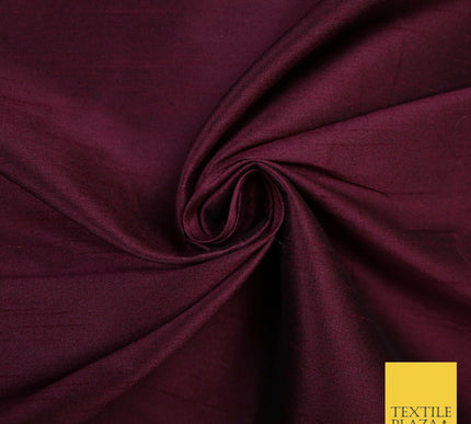 OVER 10 COLOURS Plain Dyed Faux Dupion Raw Silk 100% Polyester Dress Fabric 56"