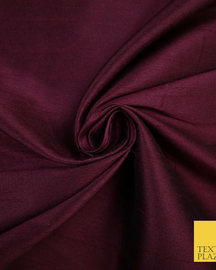 OVER 10 COLOURS Plain Dyed Faux Dupion Raw Silk 100% Polyester Dress Fabric 56"