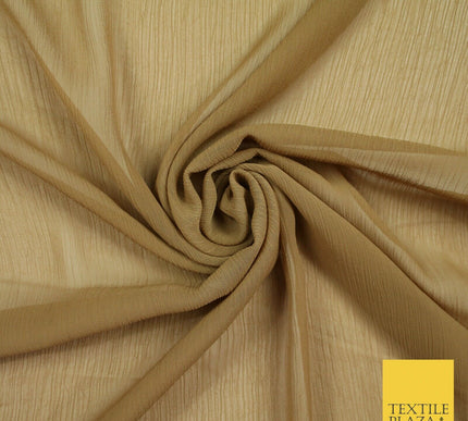 OVER 25 COLOURS - Premium Plain Dyed Crinkle Chiffon Yoryu 75D Dress Fabric 58″