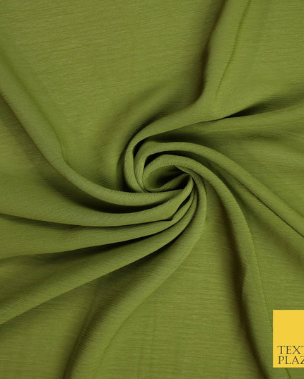 OVER 25 COLOURS - Premium Plain Dyed Crinkle Chiffon Yoryu 75D Dress Fabric 58″