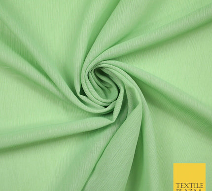 OVER 25 COLOURS - Premium Plain Dyed Crinkle Chiffon Yoryu 75D Dress Fabric 58″