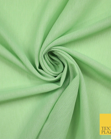 OVER 25 COLOURS - Premium Plain Dyed Crinkle Chiffon Yoryu 75D Dress Fabric 58″