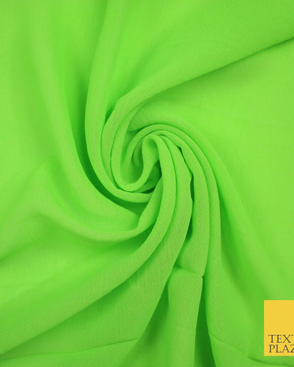 OVER 25 COLOURS - Premium Plain Dyed Crinkle Chiffon Yoryu 75D Dress Fabric 58″