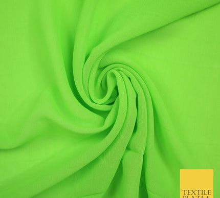 OVER 25 COLOURS - Premium Plain Dyed Crinkle Chiffon Yoryu 75D Dress Fabric 58″