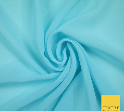 OVER 25 COLOURS - Premium Plain Dyed Crinkle Chiffon Yoryu 75D Dress Fabric 58″