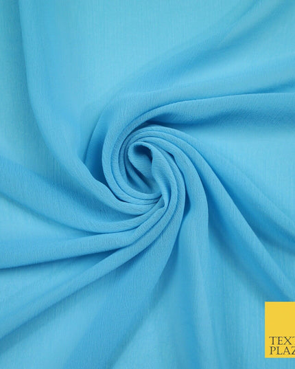OVER 25 COLOURS - Premium Plain Dyed Crinkle Chiffon Yoryu 75D Dress Fabric 58″