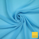 OVER 25 COLOURS - Premium Plain Dyed Crinkle Chiffon Yoryu 75D Dress Fabric 58″