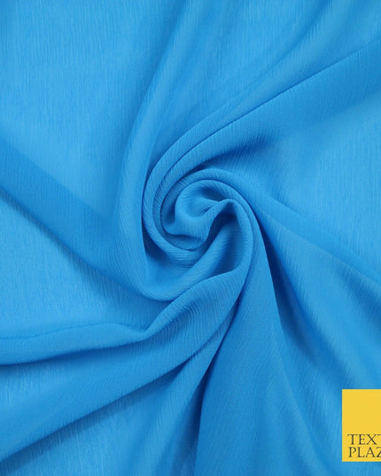 OVER 25 COLOURS - Premium Plain Dyed Crinkle Chiffon Yoryu 75D Dress Fabric 58″