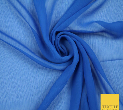 OVER 25 COLOURS - Premium Plain Dyed Crinkle Chiffon Yoryu 75D Dress Fabric 58″