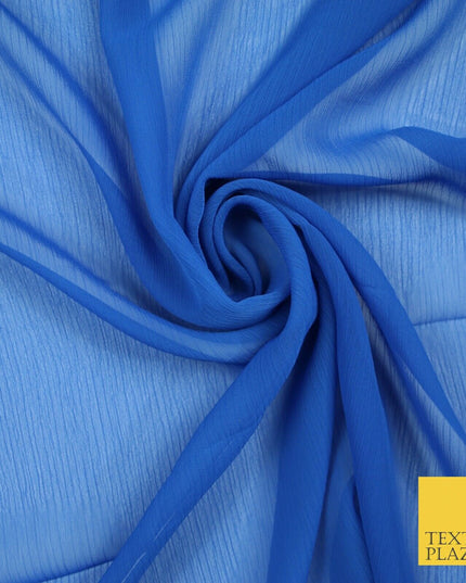 OVER 25 COLOURS - Premium Plain Dyed Crinkle Chiffon Yoryu 75D Dress Fabric 58″