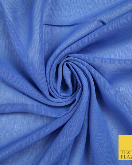 OVER 25 COLOURS - Premium Plain Dyed Crinkle Chiffon Yoryu 75D Dress Fabric 58″