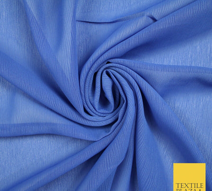 OVER 25 COLOURS - Premium Plain Dyed Crinkle Chiffon Yoryu 75D Dress Fabric 58″