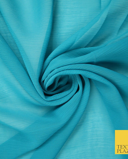 OVER 25 COLOURS - Premium Plain Dyed Crinkle Chiffon Yoryu 75D Dress Fabric 58″