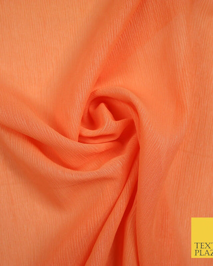 OVER 25 COLOURS - Premium Plain Dyed Crinkle Chiffon Yoryu 75D Dress Fabric 58″