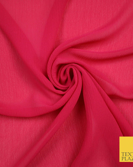 OVER 25 COLOURS - Premium Plain Dyed Crinkle Chiffon Yoryu 75D Dress Fabric 58″