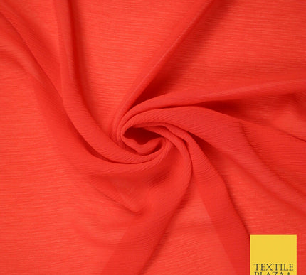 OVER 25 COLOURS - Premium Plain Dyed Crinkle Chiffon Yoryu 75D Dress Fabric 58″