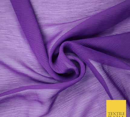 OVER 25 COLOURS - Premium Plain Dyed Crinkle Chiffon Yoryu 75D Dress Fabric 58″