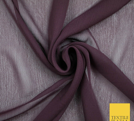 OVER 25 COLOURS - Premium Plain Dyed Crinkle Chiffon Yoryu 75D Dress Fabric 58″