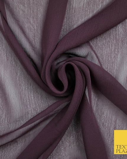 OVER 25 COLOURS - Premium Plain Dyed Crinkle Chiffon Yoryu 75D Dress Fabric 58″